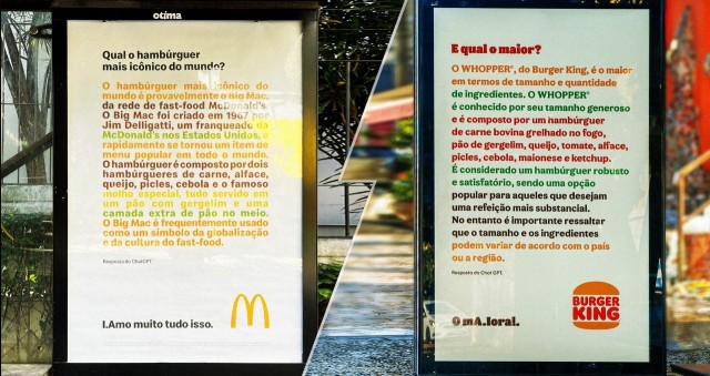 McDonald's e Burger King se provocam com an&uacute;ncios feitos no ChatGPT &bull; B9